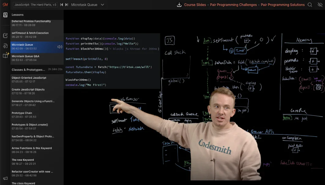Frontend Masters course player