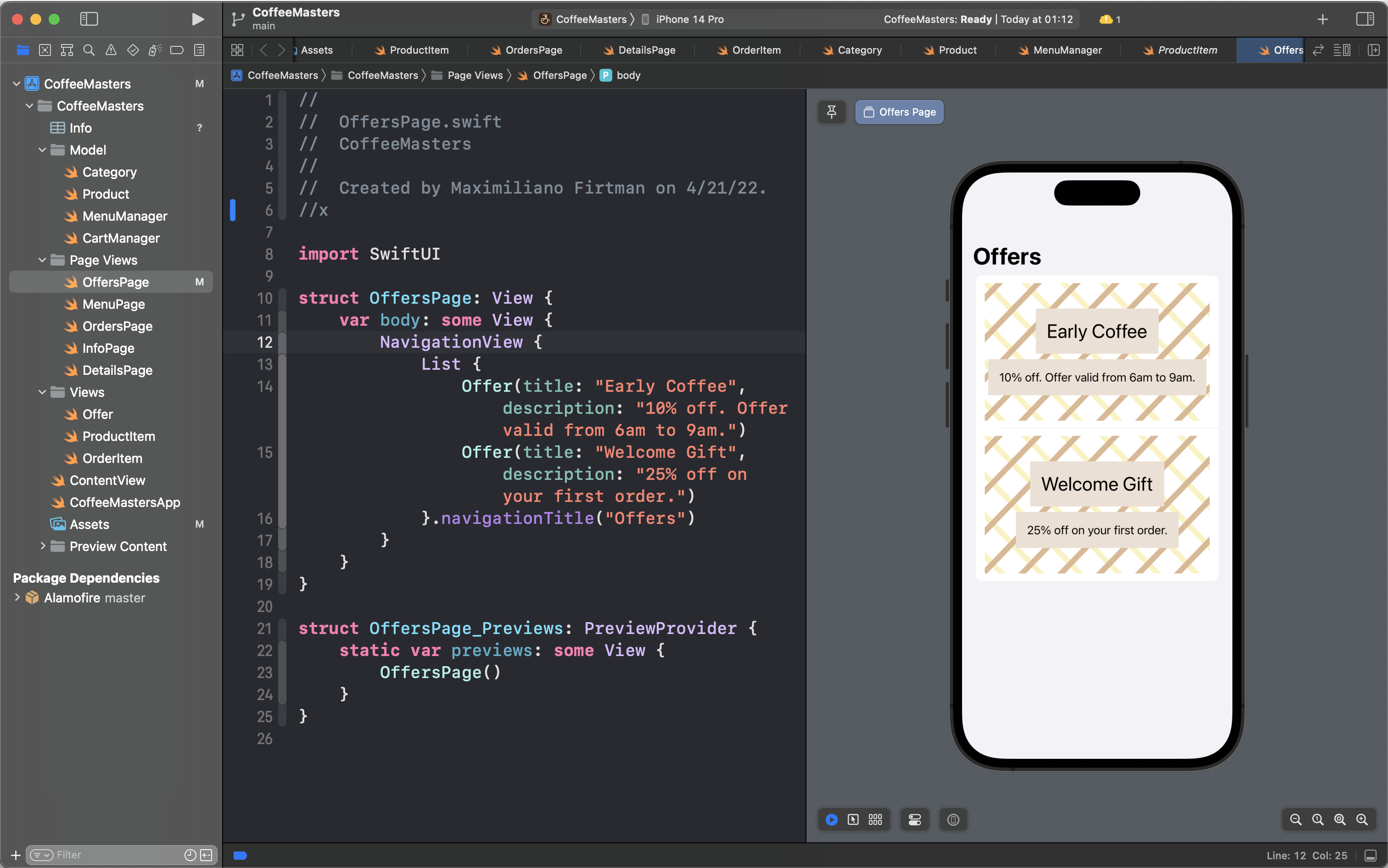 Xcode coding and previewing SwiftUI views