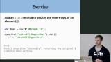 Exercise 13: Implementing the html() method