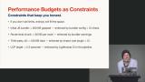 Performance Budgets as Constraints